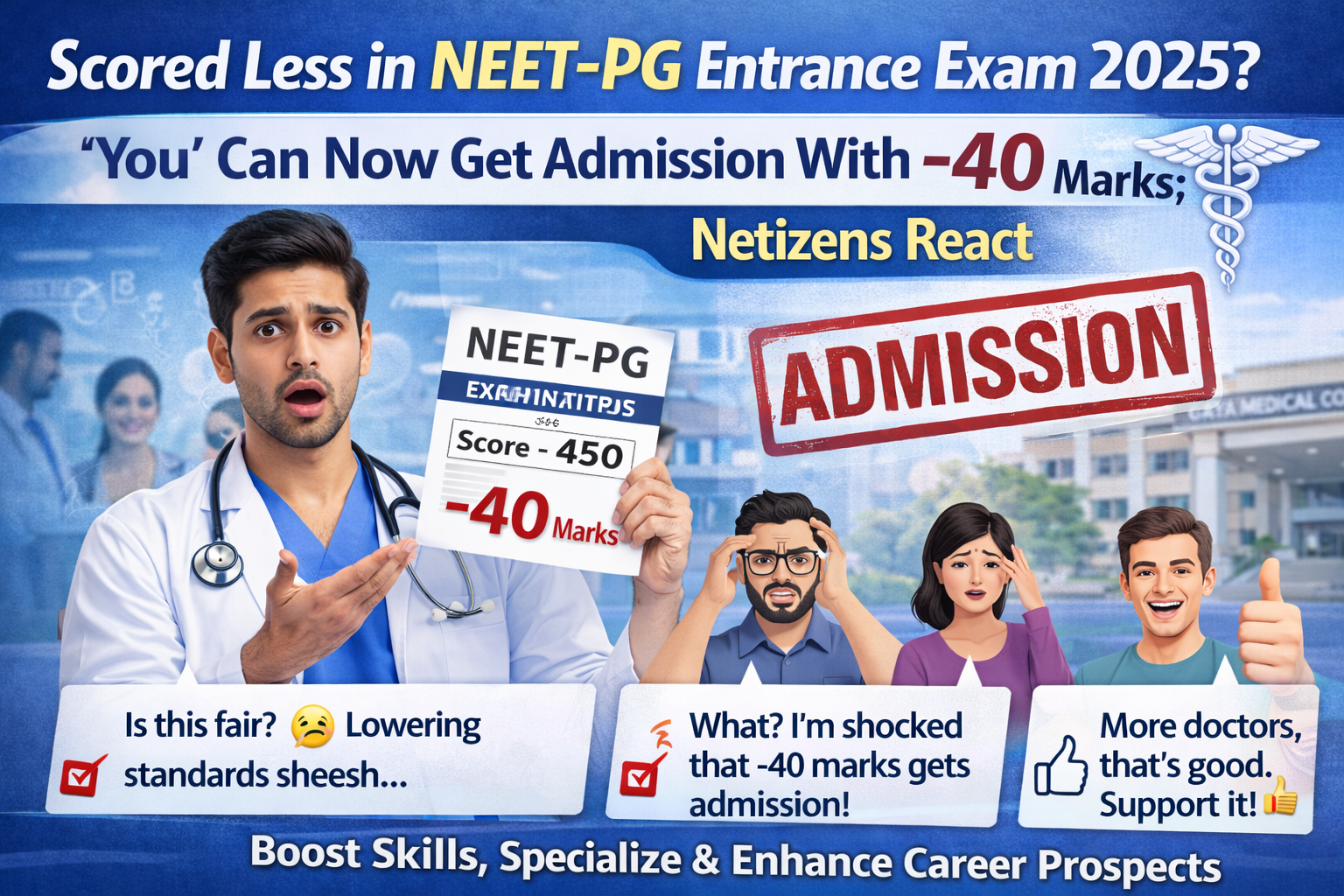 Scored Less in NEET-PG?Entrance Exam 2025? ‘You’ Can Now Get Admission With -40?Marks; Netizens React